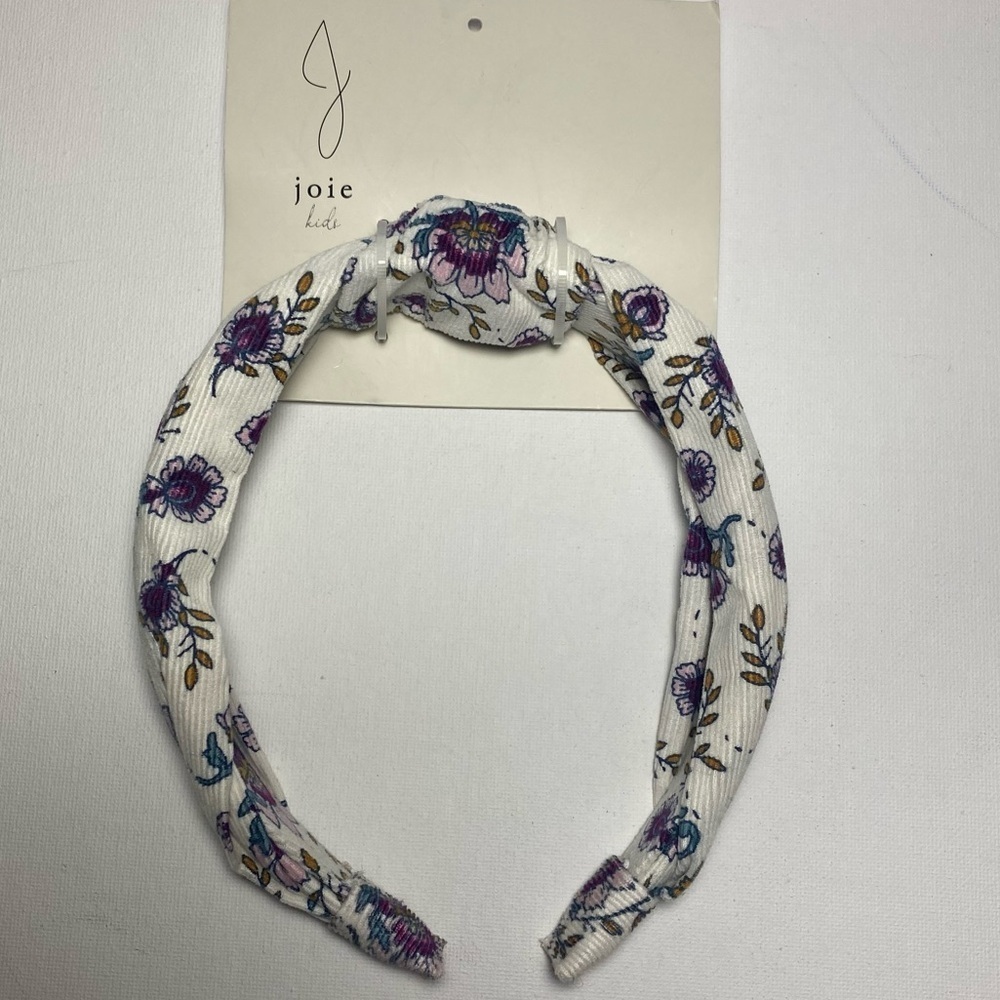 Joie Kids NWT White and Purple Floral Ruched Headband
